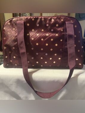 thirty-one Burgundy Tote with Gold Dot Accents